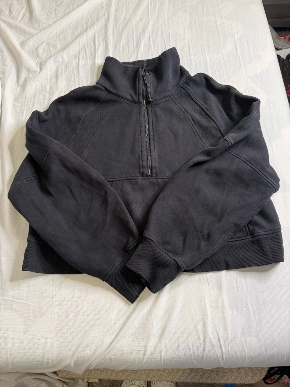 Black Half-Zip Funnel Neck Pullover Top - Women